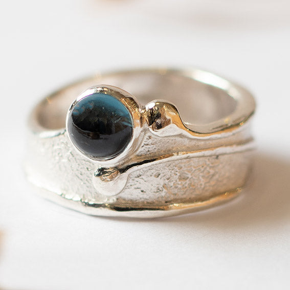 Wild Wood Tendril Ring, 5mm London Blue Topaz