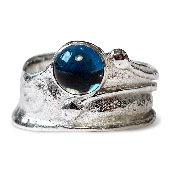 Wild Wood Tendril Ring, 7mm London Blue Topaz