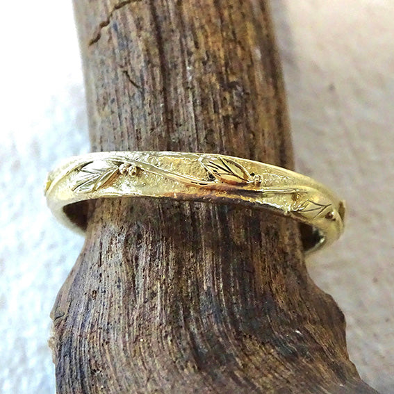 Entwining Leaves Eternity ring, narrow