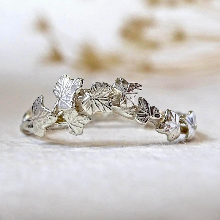 Entwining Ivy ring, sterling silver