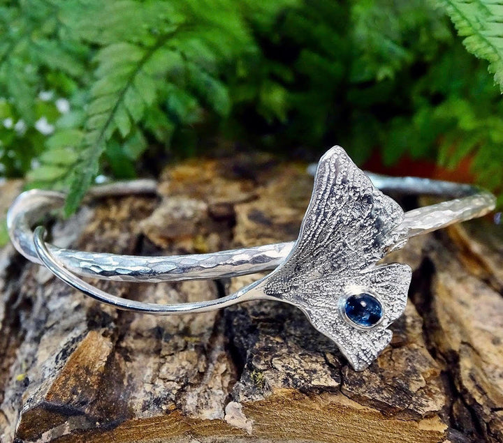 Gingko Leaf barcelet with London Blue Topaz