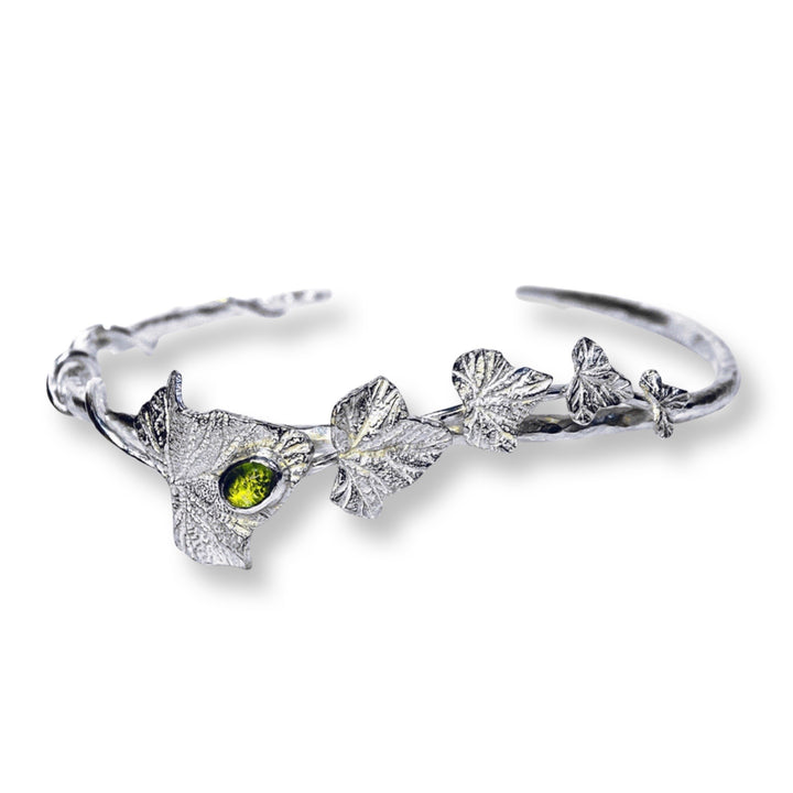 Ivy Leaves Bracelet, Silver, Peridot
