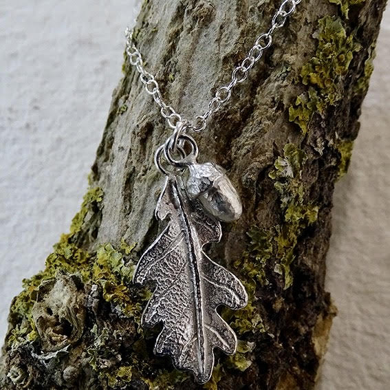 Oak Leaf and Acorn pendant, large