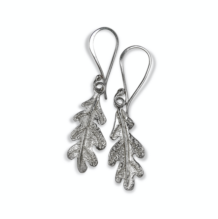 Oak Leaf Drop Earrings, Small