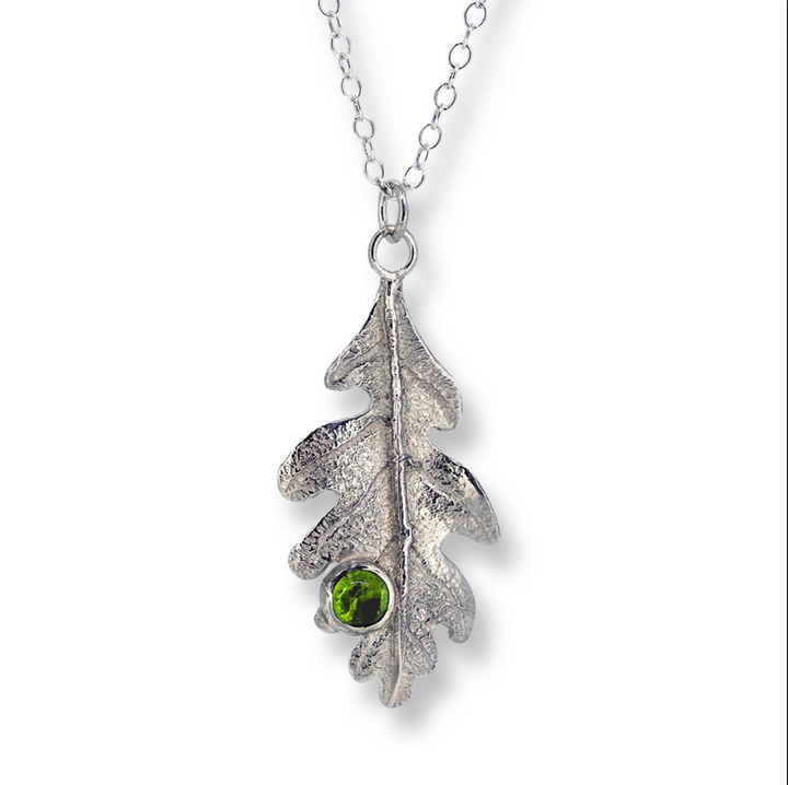Oak Leaf Pendant, Large, Peridot