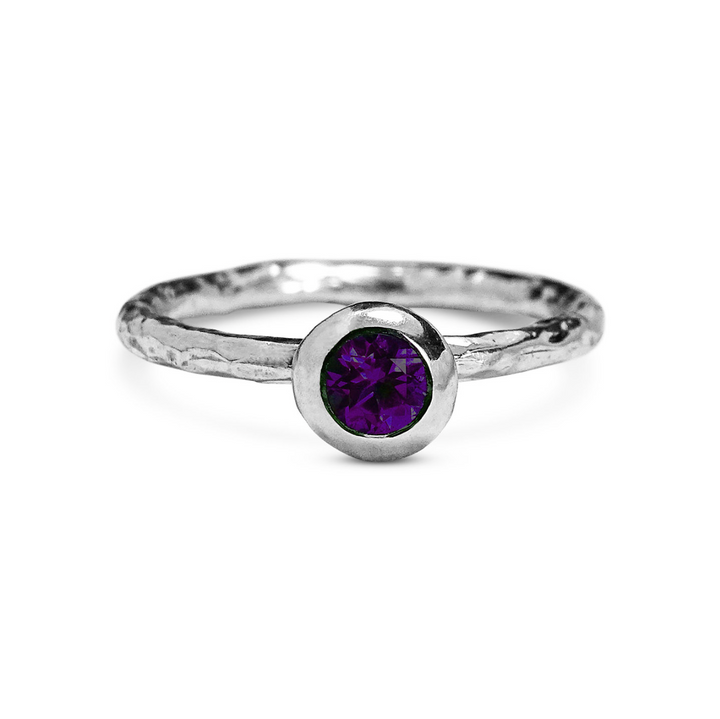 Large Pebble Ring, 4mm Amethyst