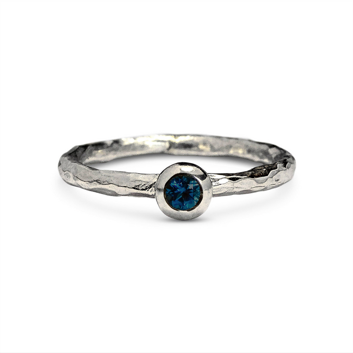 Small Pebble Ring, 2.5mm London Blue Topaz