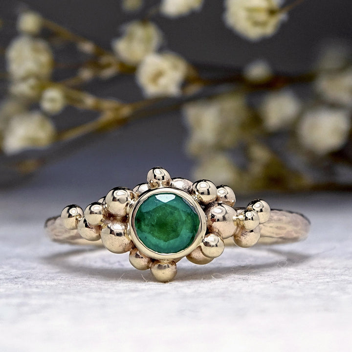 Sea Foam ring with Emerald