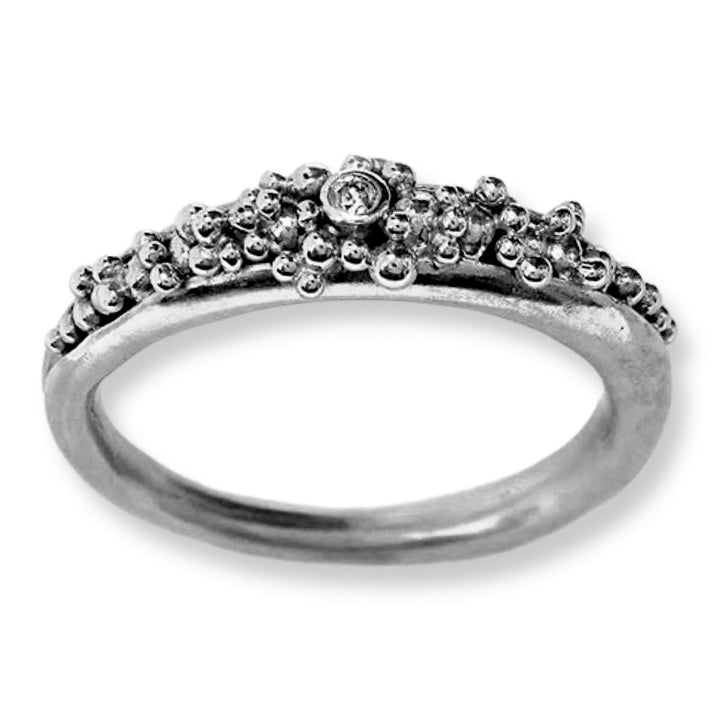 Moon Shadow Seed Pod Ring, 1.75mm Diamond