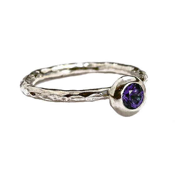 Large Pebble Ring, 4mm Tanzanite