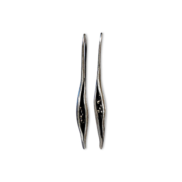 Moon Shadow Long Pea Pod Drop Earrings
