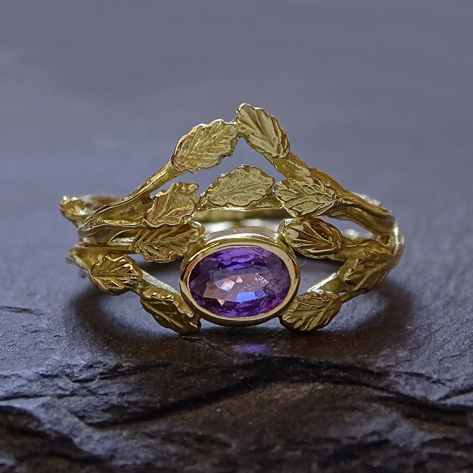 Forest Crown ring, 18ct yellow gold