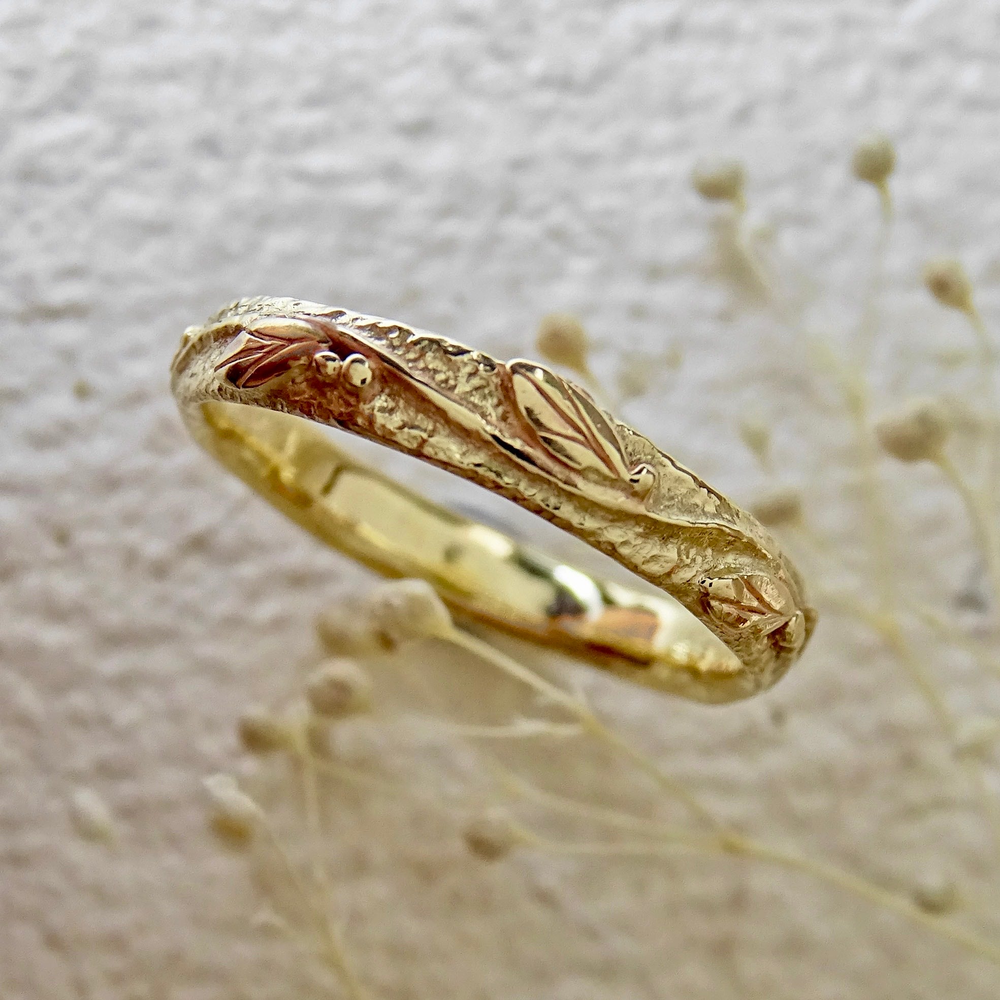 Entwining Leaves Eternity ring, narrow