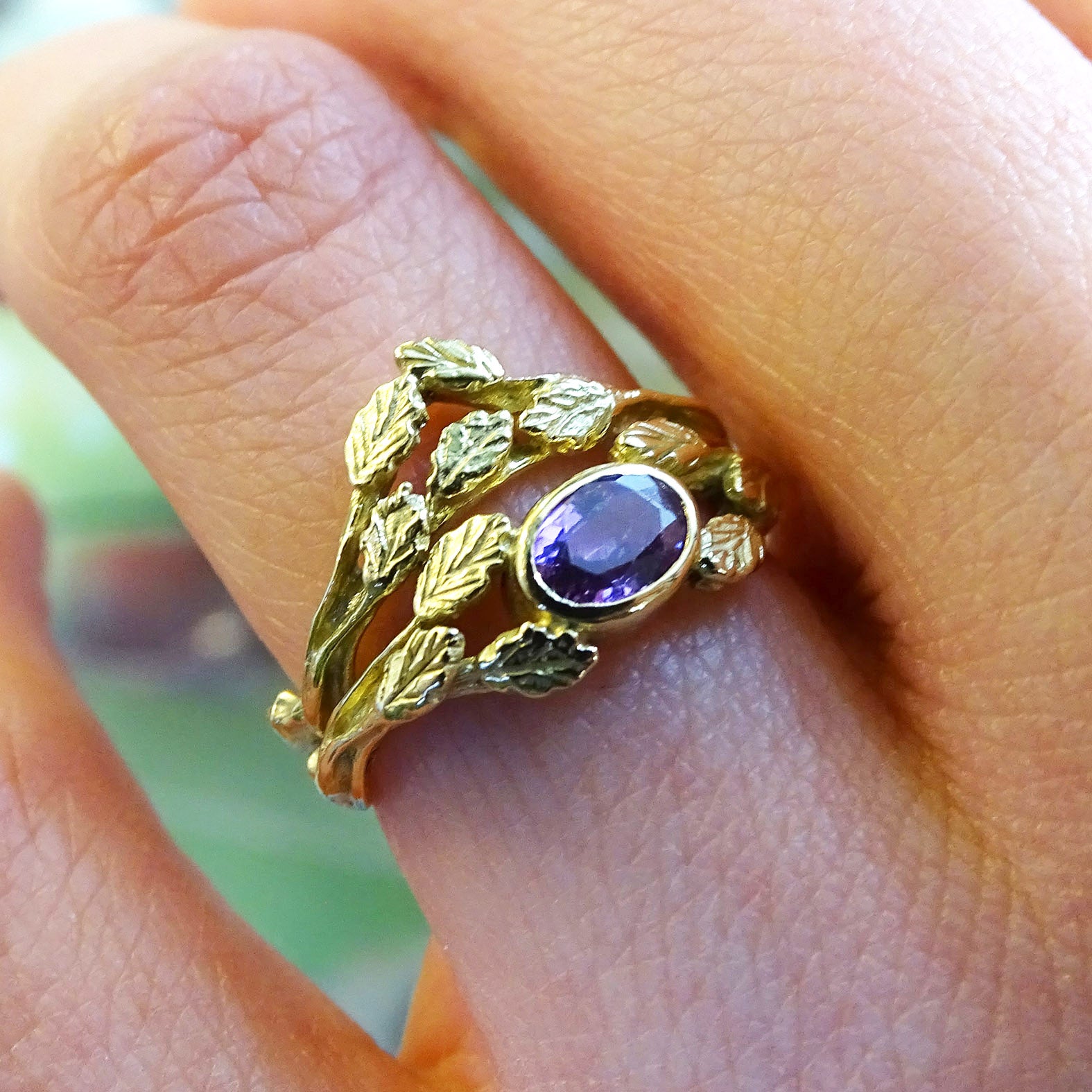 Forest Crown ring, 9ct gold