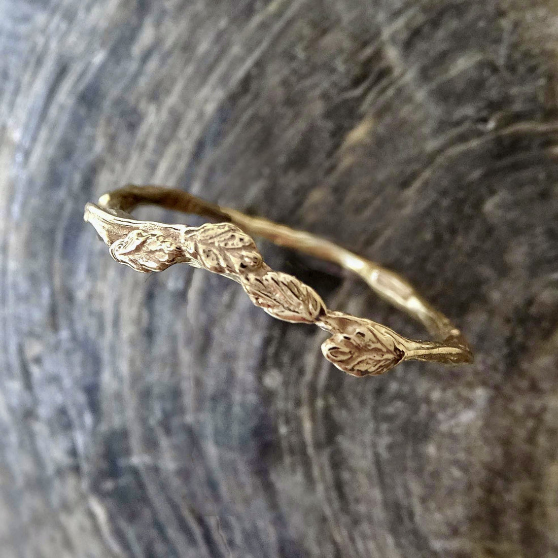 Forest Leaves ring, 14ct yellow gold