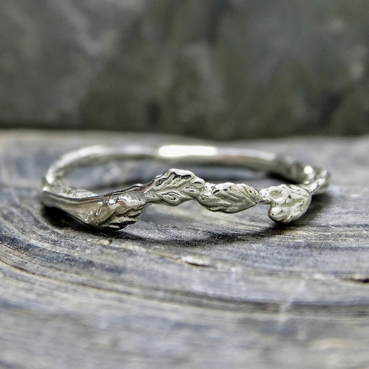 Forest Leaves ring, 9ct white gold