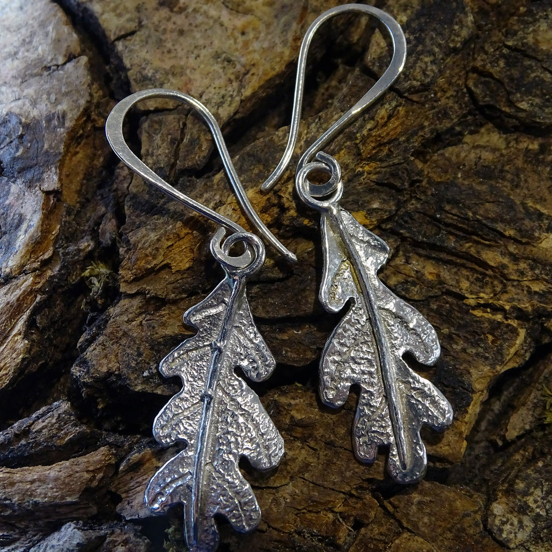 Oak Leaf Drop Earrings, medium