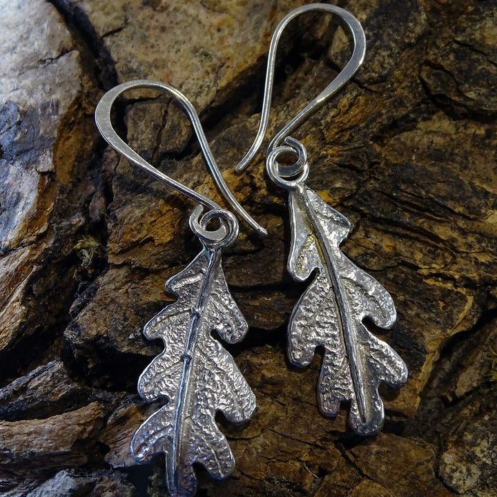 Oak Leaf Drop Earrings, medium