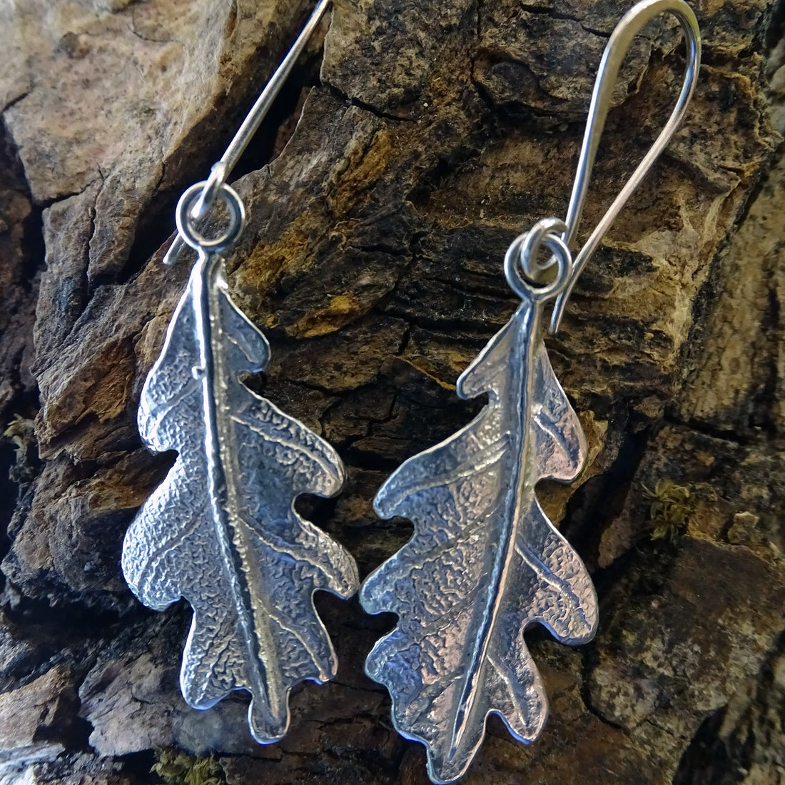 Oak Leaf Drop Earrings, Large