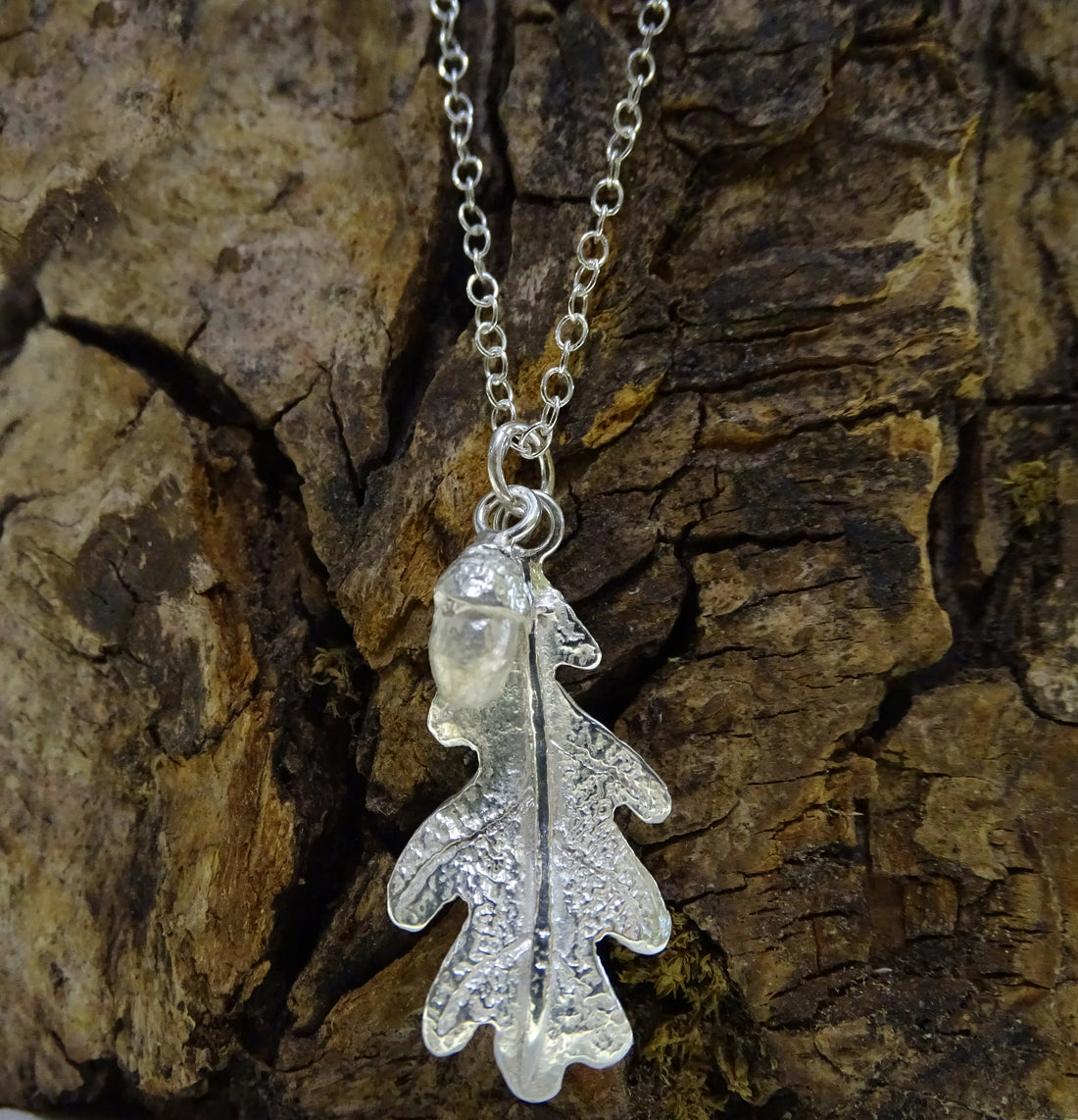 Oak Leaf and Acorn pendant, large