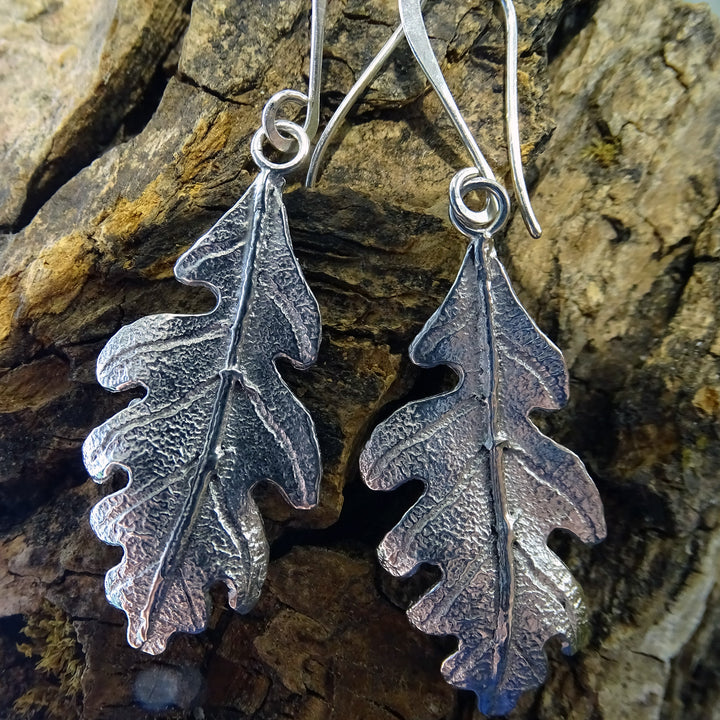 Oak Leaf Drop Earrings, extra large