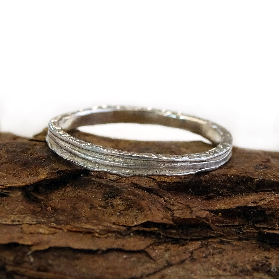 Narrow Reed ring, silver
