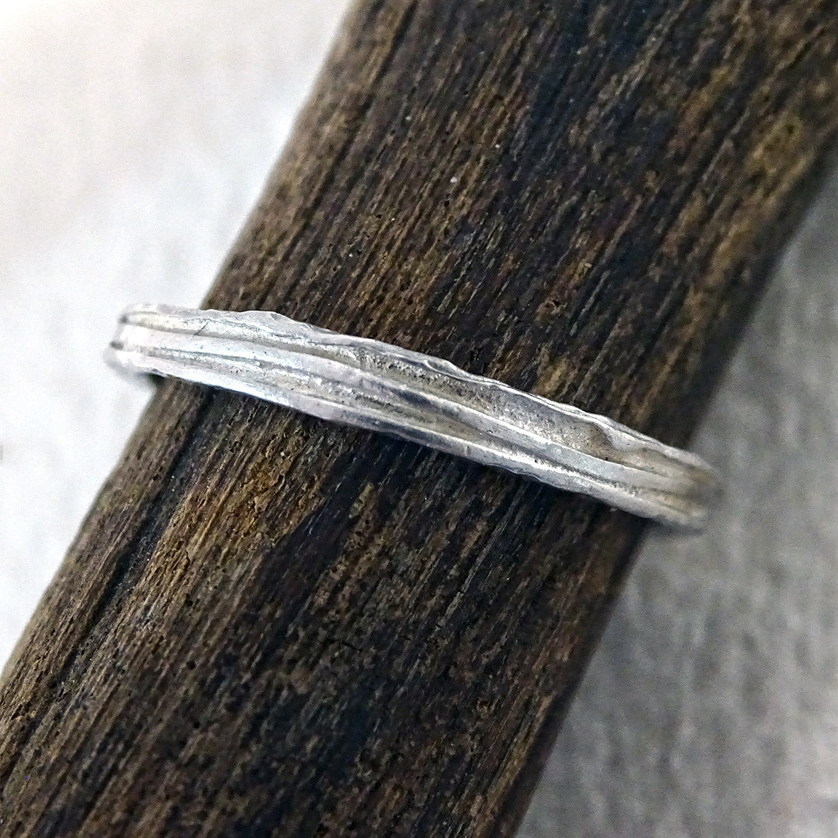 Narrow Reed ring, silver