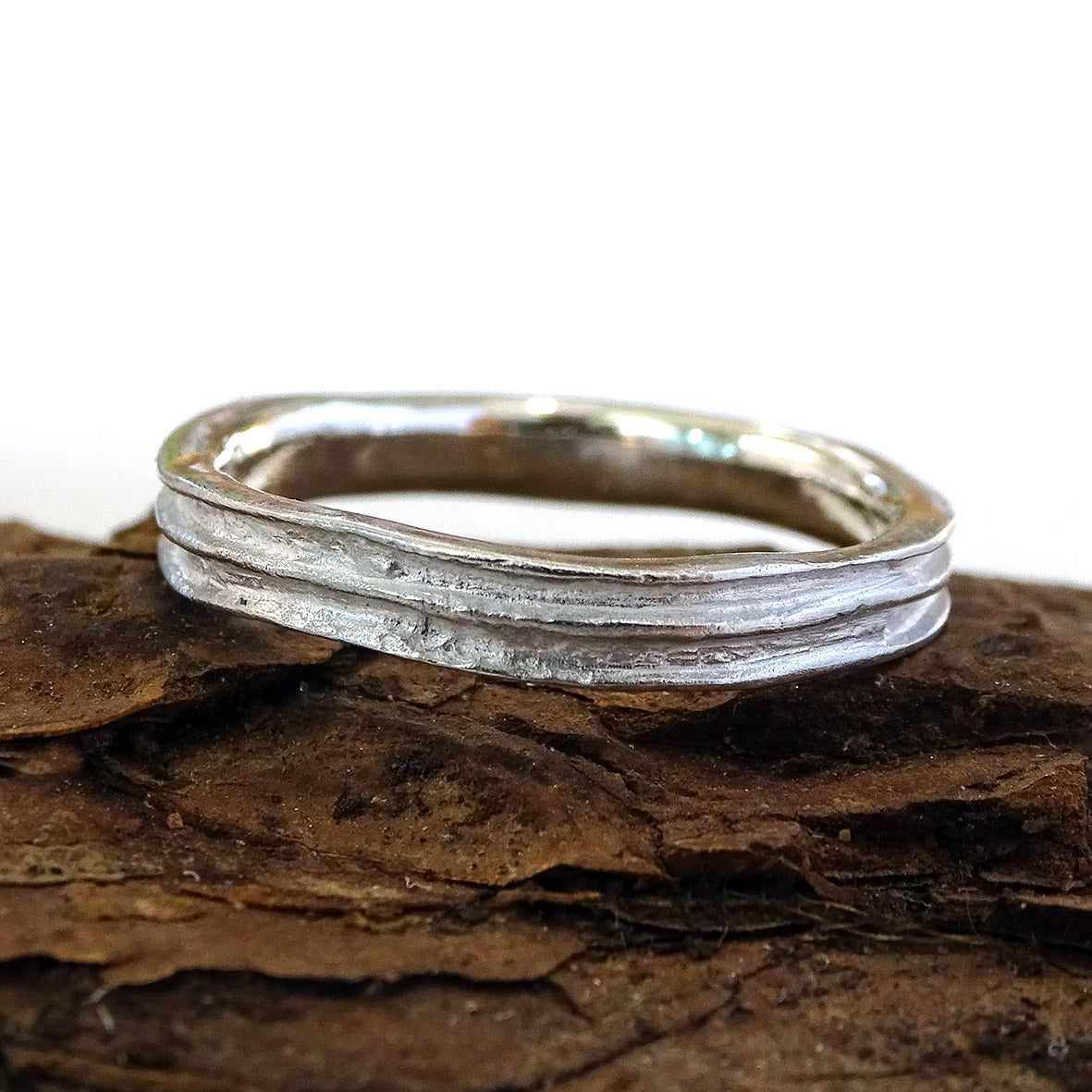Medium Reed ring, silver