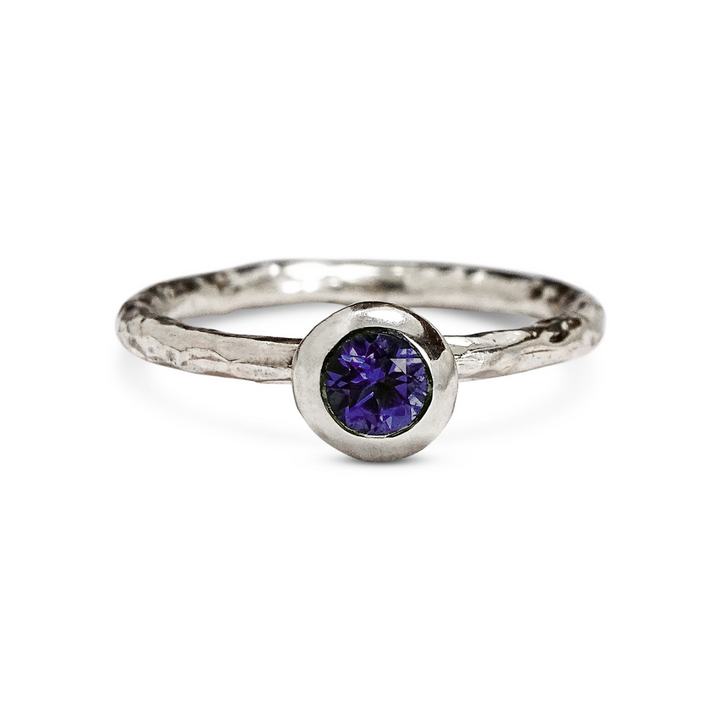 Large Pebble Ring, 4mm Tanzanite