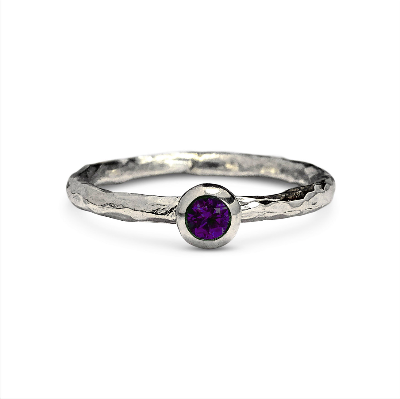 Medium Pebble Ring, 3.5mm Amethyst