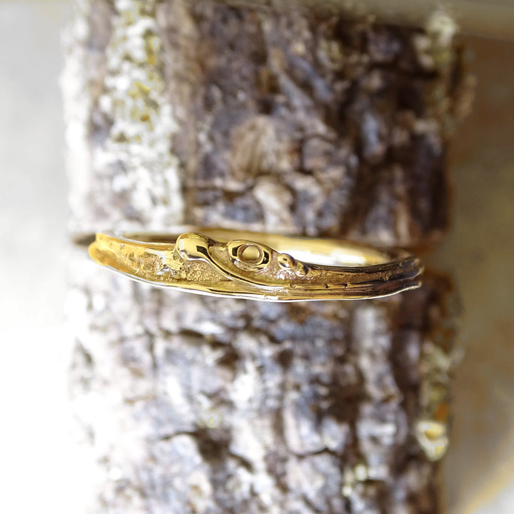 Teeny Weeny Tendril ring, 9ct yellow gold