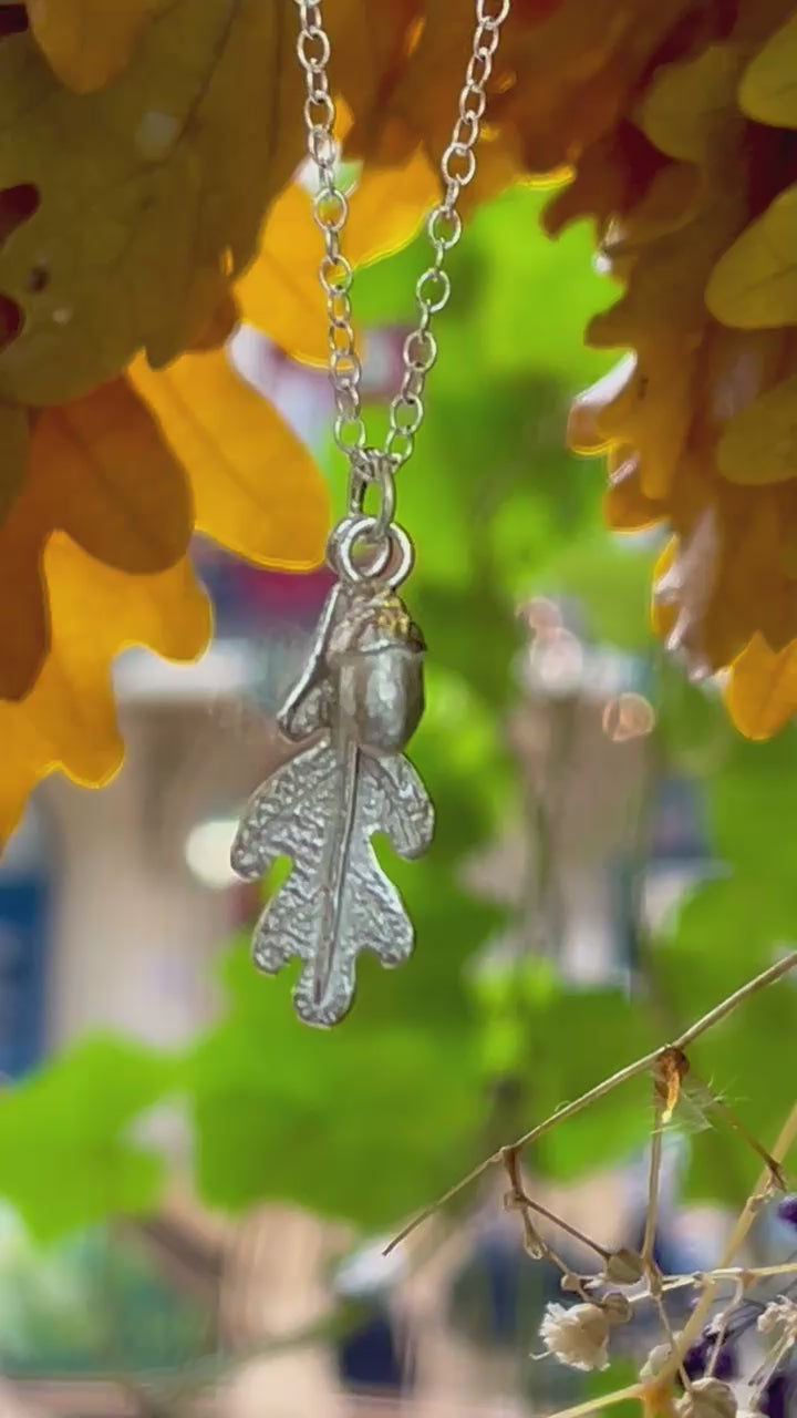 Oak Leaf and Acorn pendant, medium