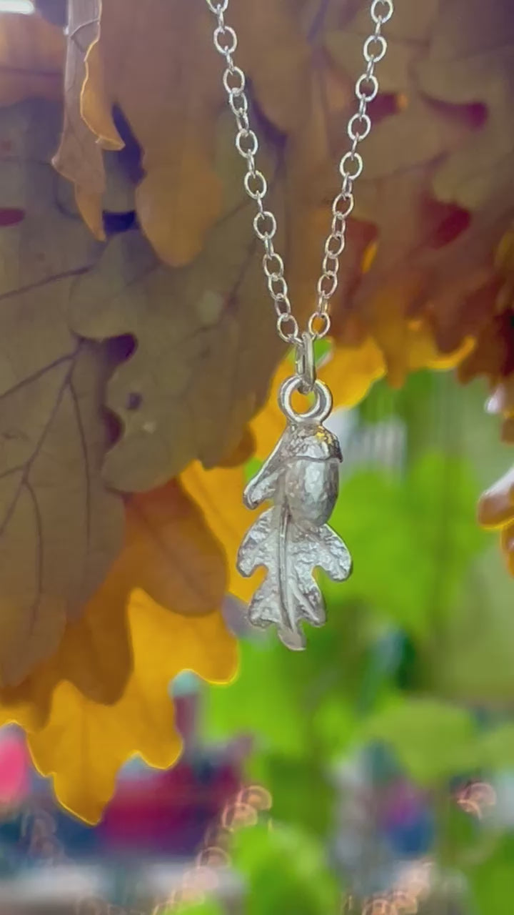 Oak Leaf and Acorn pendant, small